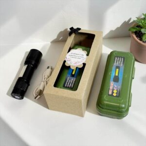 Alternative view of ไฟฉายแรงสูง LED ชาร์จไฟได้ (กล่องเขียว+สายUSB) พร้อมกล่องและสติ๊กเกอร์  - รหัส SK4-7